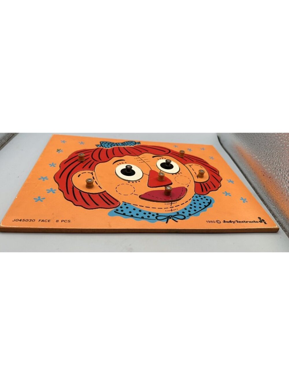 1980 Vintage Judy Instructo Face wooden puzzle 12”X 9” Raggedy Anne